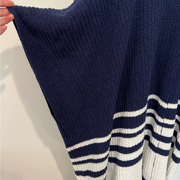 Aerie Navy White Striped Women's Layer Open Front Cardigan Kimono Sweater Size M - Picture 6 of 10